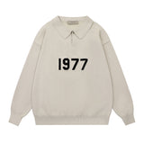 Feel of God Essentials 1977 Knit Polo Men's and Women's Knitted Polo Collar Knitted Sweater