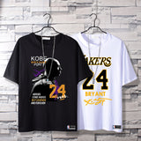Basketball Sports T Shirt Commemorative Kobe No. 24 Signature Short-Sleeved T-Shirt Men'S Loose Casual Sweatshirt Student