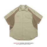 Men's Shirt Stitching Shirt Men's Summer Loose Street Short Sleeve Loose