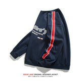 Men Pullover Hoodie Spring Color-Block Crew Neck Sweater Men's Loose All-Matching