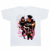 Basket Ball Star T Shirt Jimmy Butler Printed Washed Distressed T-shirt Cotton Short Sleeve round Neck