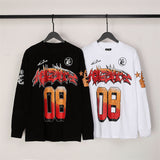 HS long-sleeve T-shirt graffiti portrait print loose version casual long sleeve