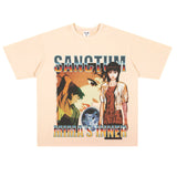 Film Star T Shirt Loose American Retro Street Cotton T-shirt for Men and Women