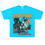 Film Star T Shirt Short Sleeve American Retro Loose round Neck Street T-shirt