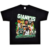 Basket Ball Star T Shirt Washed Distressed Printed T-Shirt Short Sleeve Loose Retro Cotton