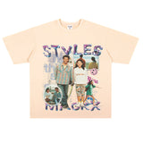 Film Star T Shirt Loose Heavy Crew Neck Street T-shirt