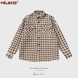 MIJKO Mens Jacket Loose Checked Jacket