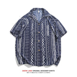 Men Shirts Summer Short Sleeve Printed Shirt Men's Loose Casual