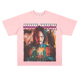 Film Star T Shirt Vintage American Street Printed round Neck T-shirt for Men and Women