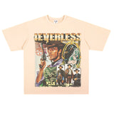 Film Star T Shirt Cotton Short Sleeve Loose Retro Design T-shirt