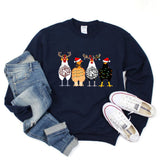 Funny Chickens Sweatshirt Christmas Chickens Sweater Funny