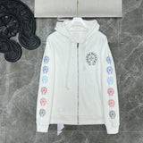 Chh Chrome Hearts Hoodie autumn/winter color spine gradual change small horseshoe zip jacket hooded sweater