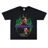 Film Star T Shirt Washed Old American Round Neck Loose T-Shirt Retro Short Sleeve