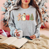 Christmas e & Snowman Print Sweatshirt Casual Long Sleeve