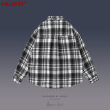 MIJKO Mens Jacket Double Pocket Plaid Jacket