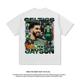 Nba T Shirt Star Tatum Green Army Printed Short Sleeve T-shirt American Style