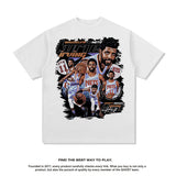 Nba T Shirt Nba Star Basketable Nets Team Owen Vintage Print Short T-shirt American Style Loose