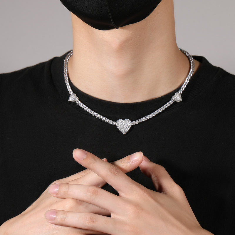 Chains Copper Zircon Love Tennis Chain Premium Clavicle Chain Spectrum St. Valentine's