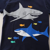 Boy T Shirt Summer Boys' T-shirt Children's Short Sleeve T-shirt Knitted Cotton Children's round Neck Cartoon