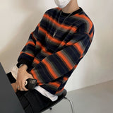 Mariner Shirt Contrast Color Pullover Sweater Men's Fall Korean Trend Loose Top