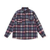 MIJKO Mens Jacket Double Pocket Plaid Jacket