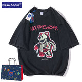 Nasa T Shirt Short Sleeve T-Shirt Men'S Strawberry Bear Half Sleeve