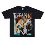 Film Star T Shirt Movie Titanic Street Style Short Sleeve Loose Retro American Print T-shirt Men and Women