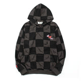 Checkered Heart Hooded Sweatshirt
