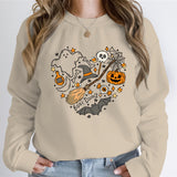Fall Sweatshirt Women Heart Print