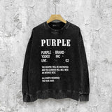 Purple Brand Distressed Sweatshirt Retro Vintage Crew Neck Sweater