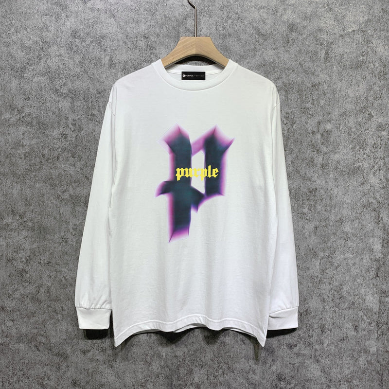 Purple Brand Long Sleeve T-Shirt Fashion Loose Long Sleeve Top