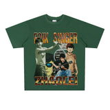 Film Star T Shirt Loose American Retro Street round Neck T-shirt Men and Women