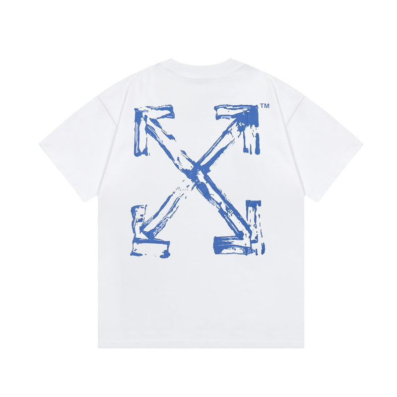 Off White T Shirts OW Graffiti Arrow Pattern Crew Neck Pullover Short Sleeves