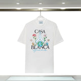 Casablanca T Shirts Meaningful Prints Loose Cotton Tee