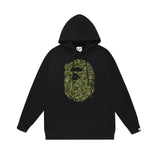 Bathing Ape Hoodie Autumn/Winter Letter Print Loose Hoodie Pullover Ape Sweater