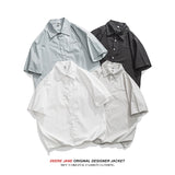 Men Shirts Summer Pure Cotton Solid Color White Shirt Men Baggy Coat
