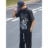 Basket Ball Star T Shirt Basketball Ja Morant Printed Washed Distressed T-Shirt Cotton Short Sleeve Loose