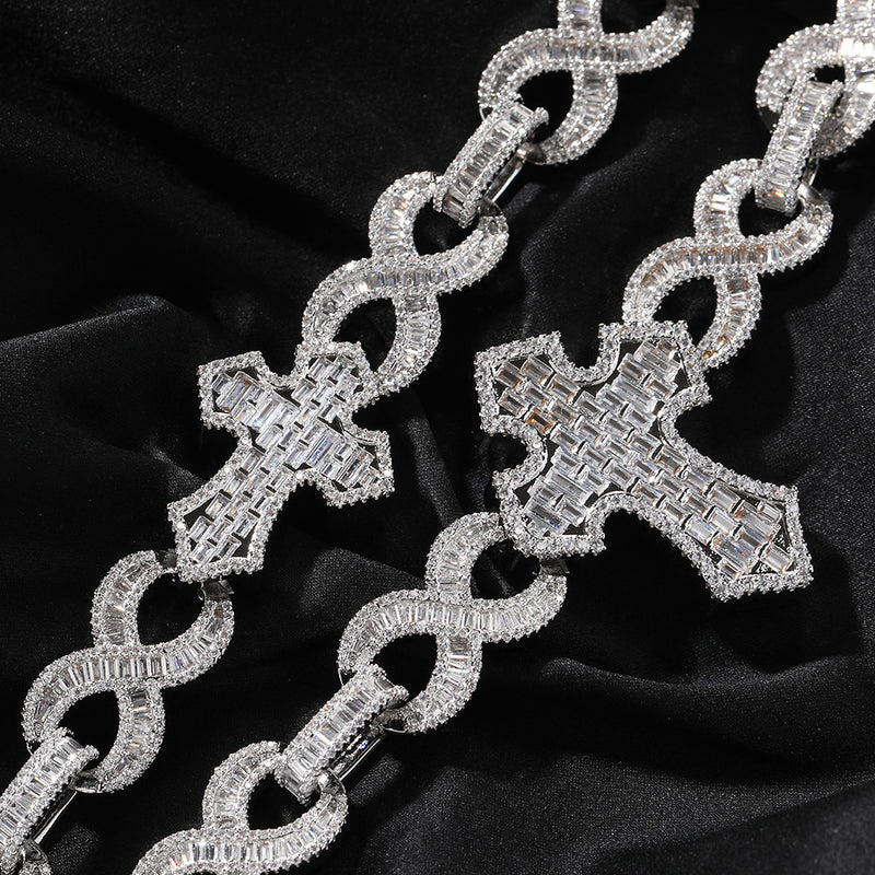 Chains Cross Full Diamond Zircon Necklace St. Valentine's Spectrum