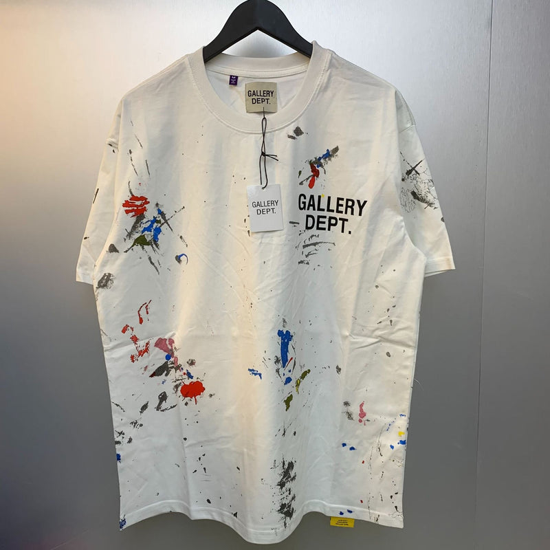 Gallery Dept T-Shirt Color Hand Painted Splash Ink Letter Print Short Sleeve T-Shirt