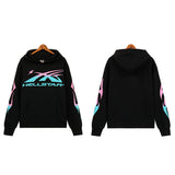 Mens trendy Hoodie gradual change color print hoodie fall loose sweater