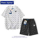 Nasa T-Shirt Short-Sleeved T-Shirt Men'S Summer Five-Point T-Shirt