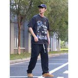 Basket Ball Star T Shirt Basketball Washed Distressed Printed T-shirt Retro Short Sleeve Hip Hop round Neck Loose