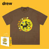 Drew T Shirts Drew Short Sleeve Smiley Face Spring and Summer