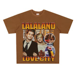 Film Star T Shirt Loose Retro Street Cotton American T-shirt Men and Women