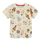 Boy T Shirt Boy's Short-Sleeved T-shirt Summer Children Knitted Cotton Children's T-shirts Cartoon Print