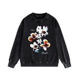 Purple Brand Distressed Sweatshirt Fashion Washed Black Long Sleeves Top