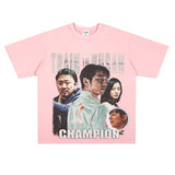 Film Star T Shirt Loose Retro Street Cotton T-shirt Men and Women