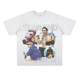 Film Star T Shirt Loose American Retro Heavy round Neck Street T-shirt for Men and Women