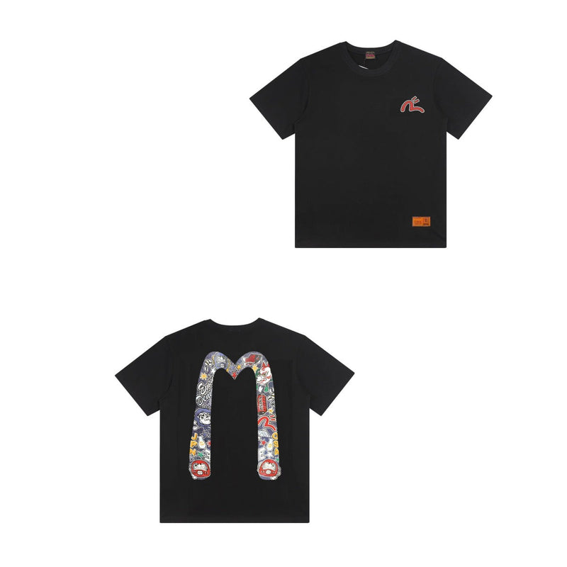 Evisu T Shirts Casual Versatile Unisex T Shirts