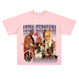 Film Star T Shirt Short Sleeve American Retro Loose Heavy round Neck Street T-shirt Men and Women